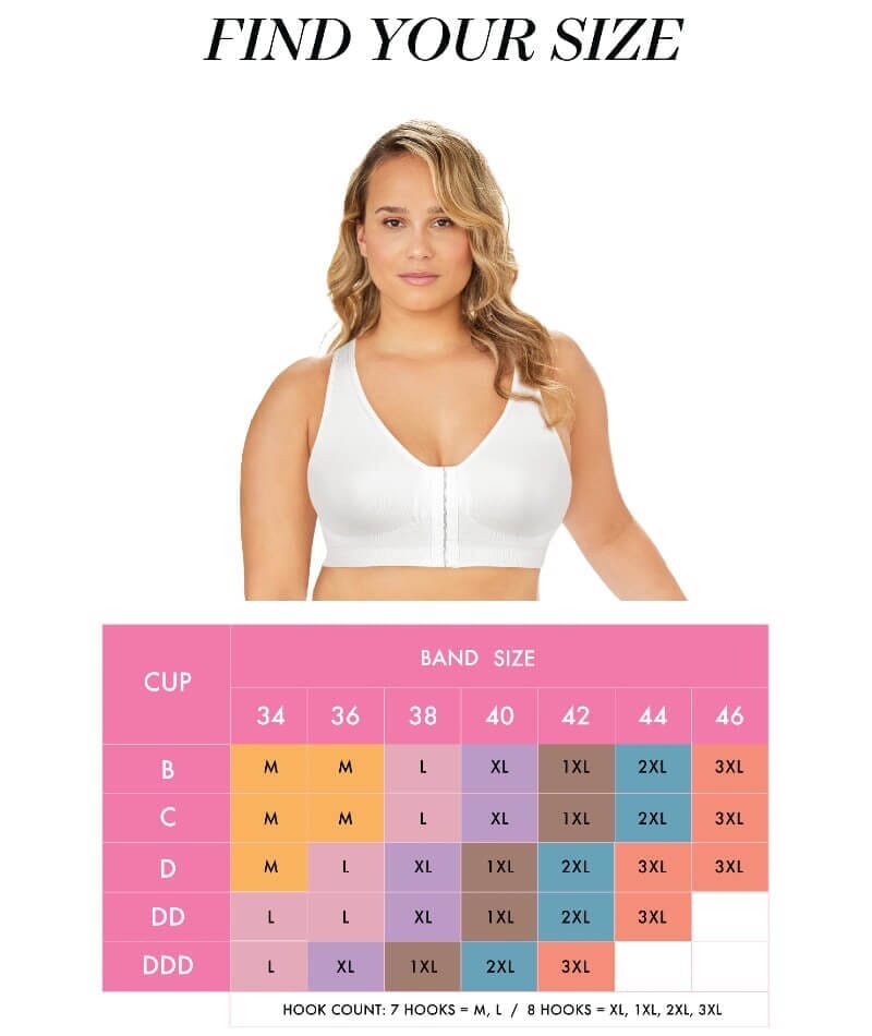 Exquisite Form Fully Seamless Wire-Free Full Coverage Bra with Front Closure - Nude Bras